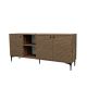 Buffet design 3 portes et 2 niches Warda L180cm Bois foncé