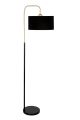 Lampadaire design Palita H160cm Métal Noir et Or avec abat jour Noir