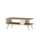 Table basse style scandinave Jatte L90xH40cm Blanc et Chêne clair