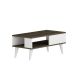 Table basse style scandinave Samar 58x43,3cm Bois foncé et Blanc