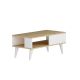 Table basse style scandinave Samar 58x43,3cm Bois Blanc et Chêne clair