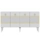 Buffet design Augred L150cm Blanc et Or