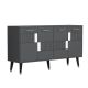 Buffet style scandinave Jasim L150cm Motif Géométrique Anthracite et Argent