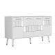 Buffet style scandinave Jasim L150cm Motif Géométrique Blanc et Argent