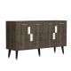 Buffet style scandinave Jasim L150cm Motif Géométrique Bois foncé et Argent