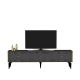 Meuble TV style contemporain Karinix L180cm Anthracite et Bois foncé