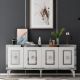 Buffet style art déco Karinox L150cm Blanc et Métal Argent