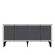 Buffet style art déco Karinox L150cm Anthracite et Effet miroir Argent