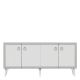 Buffet style art déco Karinox L150cm Blanc et Effet miroir Argent