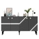 Buffet style art déco Ekizio L150cm Anthracite et Effet miroir Argent