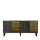 Buffet style art déco Edwood L150cm Anthracite et Effet miroir Or