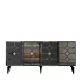 Buffet style art déco Edwood L150cm Anthracite et Effet miroir Argent