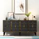 Buffet style art déco Edwood L150cm Bois Anthracite et Métal Or