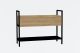 Meuble d'entrée style industriel moderne Naris L90xH70cm Bois clair et Noir