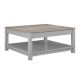 Table basse 2 plateaux Caria L89cm Bois clair et Gris