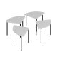 Lot de 4 tables basses gigognes Emina Blanc et Noir