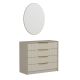 Commode 4 tiroirs avec miroir Eurybie L100cm Beige