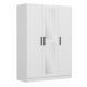 Armoire 3 portes et 2 miroirs Bangka L135xH190cm Blanc