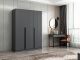 Armoire 3 portes Kanawa L135xH210cm Anthracite et Noir