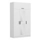 Armoire 4 portes et 2 miroirs Sanur L135xH235cm Blanc