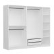 Armoire ouverte Antipax L225xH190cm 3 tringles et 2 tiroirs Blanc