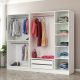 Armoire ouverte Antipax L225xH210cm 3 tringles et 2 tiroirs Blanc