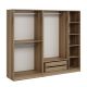 Armoire ouverte Antipax L225xH190cm 3 tringles et 2 tiroirs Bois clair