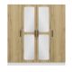 Armoire 7 portes et 6 miroirs Bangka L180xH210cm Bois clair et Blanc