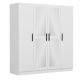 Armoire 4 portes et 4 miroirs Bangka L180xH210cm Blanc