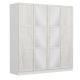 Armoire 4 portes et 6 miroirs Parai L180xH210cm Blanc