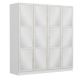 Armoire 4 portes et 12 miroirs Parai L180xH190cm Blanc