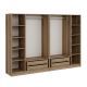 Armoire ouverte Antipax L270xH190cm 2 tringles et 4 tiroirs Bois clair