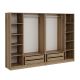 Armoire ouverte Antipax L270xH210cm 2 tringles et 4 tiroirs Bois clair