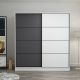 Dressing Carina L220xH210cm avec 2 portes coulissantes Blanc et Anthracite