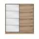 Dressing Carina L220xH210cm avec 2 portes coulissantes Miroir et Bois clair