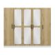 Armoire 5 portes et 6 miroirs Bangka L225xH190cm Bois clair et Blanc