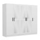 Armoire 5 portes et 6 miroirs Bangka L225xH210cm Blanc