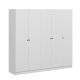 Armoire 5 portes Kuta L225xH210cm Bois Blanc