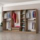 Armoire ouverte Antipax L315xH190cm 5 tringles et 2 tiroirs Bois clair