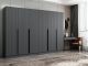 Armoire 6 portes Kanawa L270xH210cm Anthracite et Noir