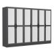 Armoires 6 portes et 12 miroirs Sanur L270xH190cm Anthracite