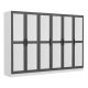 Armoires 6 portes et 12 miroirs Sanur L270xH190cm Anthracite et Blanc