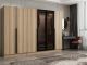 Armoire design 4 portes et 2 portes vitrées Kanowa L270xH210cm Bois clair