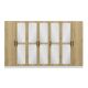 Armoire 7 portes et 10 miroirs Modèle 2 Bangka L315xH210cm Bois clair et Blanc