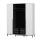 Armoire moderne 2 portes vitrées Bakita L120cm Blanc t Noir