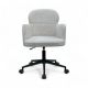 Fauteuil de bureau pivotant ajustable en hauteur Geslin Tissu bouclette Blanc et Métal Noir