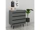 Commode moderne 4 tiroirs Chantil Gris