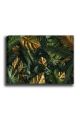 Tableau décoratif Pola L100xH70cm Feuilles tropicales Vert et Jaune