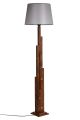 Lampadaire design Abies H175cm Bois foncé et Tissu Gris