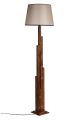 Lampadaire design Abies H175cm Bois foncé et Tissu Taupe